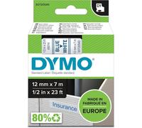 [S0720540] DYMO D1 Cassettes de ruban encreur, bleu sur blanc 12mm/7,0m