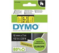 [S0720580] DYMO D1 Cassettes de ruban encreur noir/jaune 12 mm x 7,0 m
