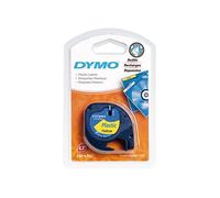 Dymo Ruban pour LetraTag – Plastique 12 mm x 4 m – Noir sur fond jaune
