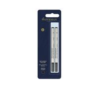 Waterman – Recharge d'encre pour stylo roller – Pointe fine – Encre noire – 2 recharges