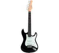 EKO GUITARS - S-100 3/4 BLACK, Guitare Électrique forme Stratocaster, Configuration S/S/S, 22 Frettes, Couleur Noir