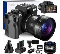 S100 Appareil Photo numérique 4K 48 MP autofocus avec Grand Angle et Macro - Zoom 16x - Carte 32Go - 2 Battries - Microphone - Ecran de Film 3,0 180° - Appareil Photo Compact pour débutant