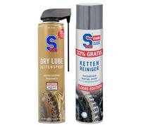 S100 Kit : nettoyant pour chaîne 400 ml et spray pour chaîne Dry Lube 400 ml