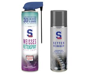 S100 Lot : Spray pour chaîne blanc 520 ml + Nettoyant pour chaînes 300 ml
