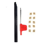 S10K - Support de porte-outil de tour SCLCR06 avec 10 inserts CCMT060204HM YBC251 et une clé pour l’usinage CNC, support d’outil en carbure à haute rigidité pour la fonte et les op