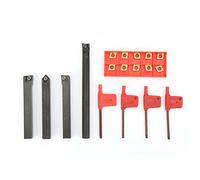 S12M SCLCR09 Porte-outil de tournage de tour, jeu de barres d'alésage de haute précision avec 10 inserts CCMT09T304, diamètre de tige durable de 12 mm pour le travail des métaux,