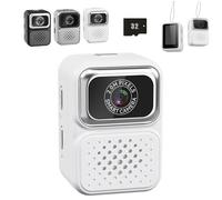 S130 Mini Digital Camera, 0.96-inch HD Travel Retro Compact Ccd Thumb Camera, Mini Keychain Cameras, Portable Travel Concert Record and Take Photos, for Travels Study Record (White+32G Card)