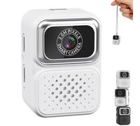 S130 Mini Digital Camera, 0.96-inch HD Travel Retro Compact Ccd Thumb Camera, Small Portable Photo Video Cameras, for Travel Study Recording (White,128G)