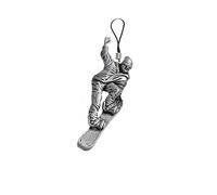 S14 Snowboarder Breloque en étain anglais pour téléphone portable, cordon de 4 cm, emballage cadeau
