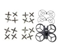 S156 RC Drone Hélices de remplacement Ensemble de cadre de protection Couvercle supérieur et inférieur Coque du corps principal Pièces de fuselage compatibles avec les modèles RC Quadcopter(Blue)