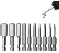 S2 Ensemble d'embouts hexagonaux magnétiques en acier - Ensemble de forets à tête hexagonale de 6,35 mm avec magnétisme, embouts de tournevis électriques, outils à main, tournevis