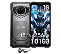 S200E VIP 5G AI Téléphone Portable Incassable avec Écouteurs, 1,32'' Arrière écran, 48Go+256Go/2TB Android 16 Smartphone, 10100mAh 33W, 6,72” FHD+120Hz, 100MP+20MP Vision Nocturne, WiFi 6/NFC, Noir