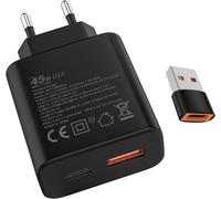 S25 S24Chargeur Rapide 45W USB-C 18W USB-A, Adaptateur pour Samsung Galaxy S25 S23 S22 S21 S20 S10 A56 A55 A54 A36 A35 Z Flip 6/5 iPhone 16 15/Pro/Pro Max/Plus Motorola Moto Google xiaomi Portable