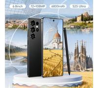 S25 Ultra 2025 Android 14 Édition phare 12 Go + 512 Go, Écran HD 6,8 pouces, Caméras Pro 108 MP + 50 MP, Batterie 6800 mAh, Double SIM, Stylet intégré, Déverrouillage par reconnaissance faciale et emp