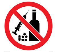 S30 Panneau d'interdiction : No alcohol or drugs 300 x 300 mm