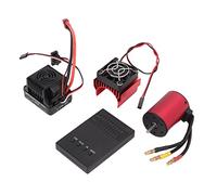 S3650 3900KV Brushless Motor with 60A ESC Kit, High Torque 4 Pole 12 Slot Motor and Aluminum Heat Sink with Fan, Waterproof Combo for 1/10 RC Car 2S 3S LiPo Including Programming C