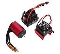 S3650 4300V Brushless Motor and 60A ESC Combo, Waterproof Brushless Motor and ESC Kit with Heat Sink, High Torque 4 Pole 12 Slot Motor for 1/10 RC Cars, CNC Aluminum Alloy Housing