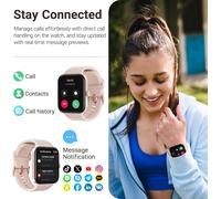 S4 Montre Connectée Femme Homme avec 1.78¿ Écran Smartwatch IP68 avec Multiples Fonctions de Santé et Vie 100+ Modes Sportifs Rose