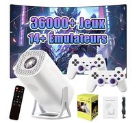 S40 Max Mini projecteur Intelligent,36000+ Jeux,14 émulateurs,Mini projecteur Portable 2,4G+5G WiFi&Bluetooth,projecteurs de Jeux avec 2 manettes sans Fil,Android 11 pour Le Home cinéma & l'extérieur