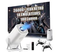 S40 Ultra Pro Projecteur Intelligent Portable avec WIFI et Bluetooth, Console de Jeux avec 36000+ Jeux et 14 Émulateur, 180 Lumen, 1024*600P, Projecteur Sans Fil Android 11 pour Home Cinéma, Extérieur