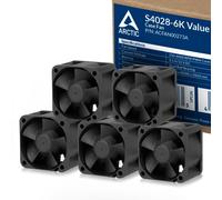 S4028-6K (Lot de 5)-Ventilateur de serveur 40x40x28 mm,double roulement à billes,250-6000 rpm,régulé par PWM,connecteur 4 broches,12 V DC-Noir