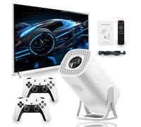 S40Ultra 4k Projector Game Console,36000+ Jeux 14 émulateurs intégrés,projecteur de Jeux vidéo avec 2 manettes sans Fil,Blanc