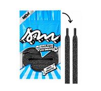 S4M Lacets Pailletés Noir 100cm - 120cm / Lacet Brillant Mode pour Sneakers, Baskets/Lacets Scintillants, Finition Premium pour Jordan, Nike, Adidas, Converse