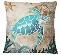 S4Sassy décoratif carré Housse de Coussin de Style méditerranéen océan Coussin Tortue Couverture Coussin Case - Choisir la Taille