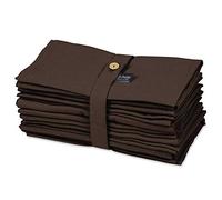 S4Sassy Marron Solide décoration de Maison 12 Pcs Coton Serviette Solide Quotidien Lavable Linge De Table Lavable