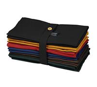 S4Sassy Multicolore Solide décoration de Maison Ensemble De 12 Serviettes De Table en Lin Décoratives Réutilisables
