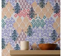 S4sassy Papier peint à motifs géométriques- Revêtement mural multi-usages,63 x 914 cm, vinyle texturé autocollant, revêtement mural facile à réaliser soi-même pour une décoration bohème, salon, espace