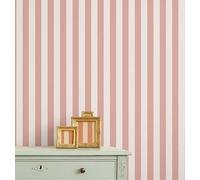 S4Sassy Papier peint autocollant, rayures verticales roses, revêtement mural amovible en vinyle, papier peint texturé à décoller et coller pour mur d'entrée, de décoration facile(63,5x 152,4 cm)