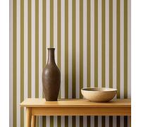 S4Sassy Papier peint autocollant, rayures verticales vertes, mural amovible en vinyle, papier peint texturé à décoller et coller pour mur d'entrée, solution de décoration facile (63,5 x 152,4 cm)