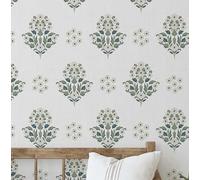 S4Sassy Papier peint Bloom Cluster - Revêtement mural blanc, 63,5 x 610 cm, vinyle texturé autocollant, revêtement mural facile à réaliser soi-même pour chambre, salon et armoires de style campagnard