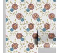 S4Sassy Papier peint Blooming Dahlia - Revêtement mural blanc, 63 x 914 cm, vinyle texturé autocollant, revêtement mural facile à réaliser pour une décoration murale bohème, salon, espaces de vie