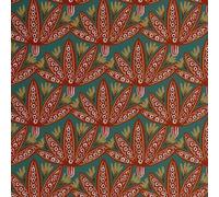 S4Sassy Papier peint décoratif autocollant style bohème, imprimé cachemire feuillu, vinyle imperméable, bleu, 63 x 152 cm, amovible, idéal pour les chambres et les salles à manger