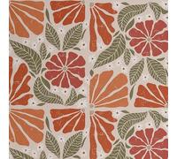S4Sassy Papier peint décoratif autocollant style bohème, imprimé fleurs audacieuses, vinyle texturé imperméable, orange, 63 x 914 cm, revêtement mural amovible pour chambre et salle à manger