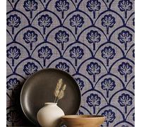 S4Sassy Papier peint motif arbre - Revêtement mural bleu, 63 x 304 cm, vinyle texturé autocollant, revêtement mural facile à réaliser pour une décoration murale bohème, salon, espaces de vie