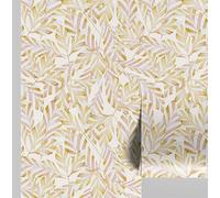 S4Sassy Papier peint vinyle autocollant, motif feuilles tropicales, imperméable, vert, 63,5 x 304,5 cm, revêtement mural amovible pour salon, cuisine et murs d'accent