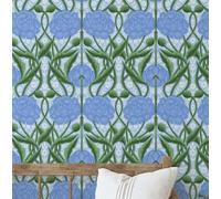 S4sassy Papier peint vinyle autocollant, motif floral, imperméable, bleu,63,5 x 609 cm, revêtement mural texturé amovible pour la décoration intérieure des pièces à vivre, espaces locatifs et placards