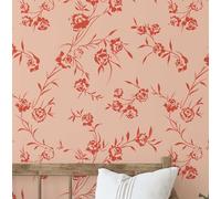 S4sassy Papier peint vinyle autocollant, papier peint Bloom imperméable, couleur pêche,63,5 x 152,4 cm, revêtement mural amovible pour la décoration intérieure des chambres, espace locatif et placards