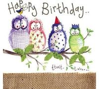S54 Carte d'anniversaire hibou