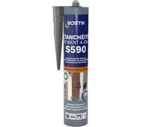 S590-Mastic D'étanchéité Bâtiment 4 En 1-Intérieur Et Extérieur-Joints De Calfeutrement,Dilatation,Façade Et Vitrage-Couleur : Noir-Cartouche 300 Ml
