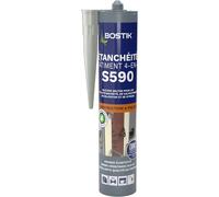 S590-Mastic D'étanchéité Bâtiment 4 En 1-Intérieur Et Extérieur-Joints De Calfeutrement,Dilatation,Façade Et Vitrage-Couleur : Gris-Cartouche 300 Ml