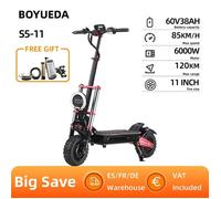 S5Scooter électrique 6000W moteur 60V38AH batterie 120KM d'autonomie 85 KM/Hvitesse NFC Smart AppRGBlumières tout-terrain E