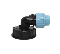 S60x6 Adaptateur IBC Connecteur fileté pour raccords de tuyaux d'eau MDPE Sortie coudée 25 mm