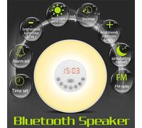 S688 Multi-Fonction Intelligent Bluetooth Haut-Parleur Réveil Coloré Lumière Écran Tactile Tf Fm Aux Avec Micro