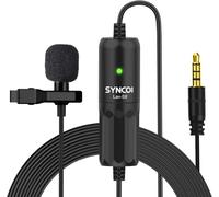 S8 8 Mètres Lavalier-Microphone-Onglet-Cravate-Condensateur Omnidirectionnel,Clip Microphone Compatible pour DSLR Caméras Reflex,Téléphones,Ordinateur Portable,PC