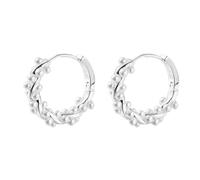 S925 Argent Aiguille Cercle Perle Boucle d'Oreille Femme Printemps et Rétro Lumière Design de Luxe Boucles d'Oreilles Clous d'Oreilles Bleu (Argent, Taille unique)