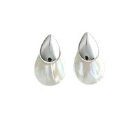 S925 argent aiguille naturelle mère de perle larme boucles d'oreilles pour les femmes qui aiment élégant style banlieusard minimaliste, exquis haut de gamme polyvalent oreille bijoux
